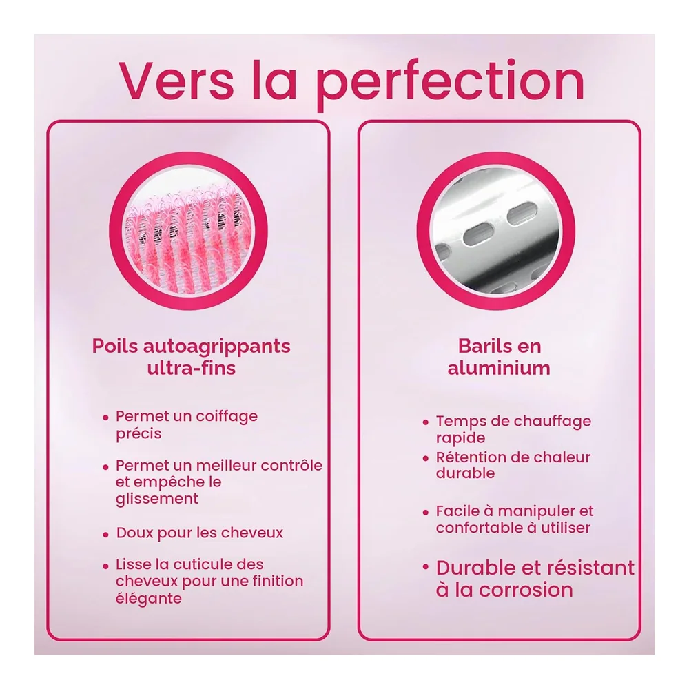 37 rouleaux thermiques à velcro avec 18 pinces et peigne, vue 3 Asani