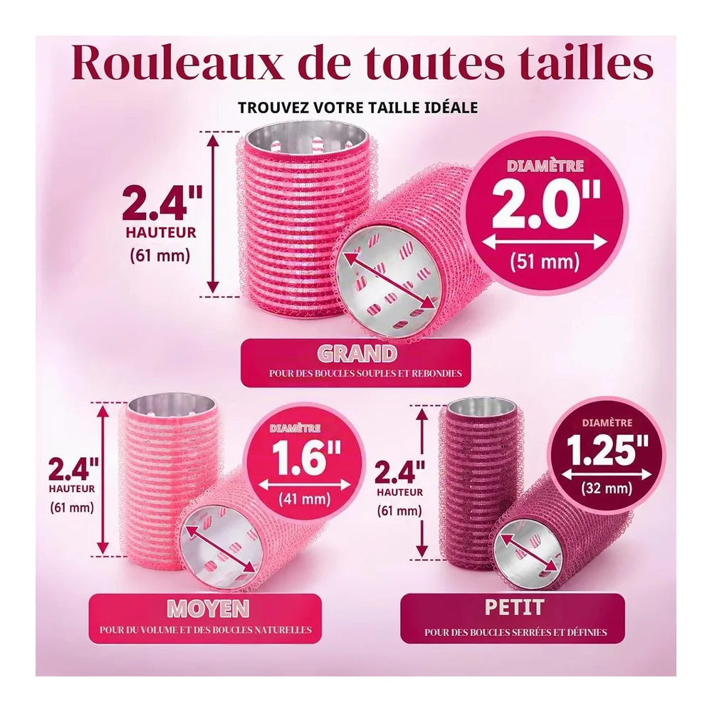 37 rouleaux thermiques à velcro avec 18 pinces et peigne, vue 4 Asani