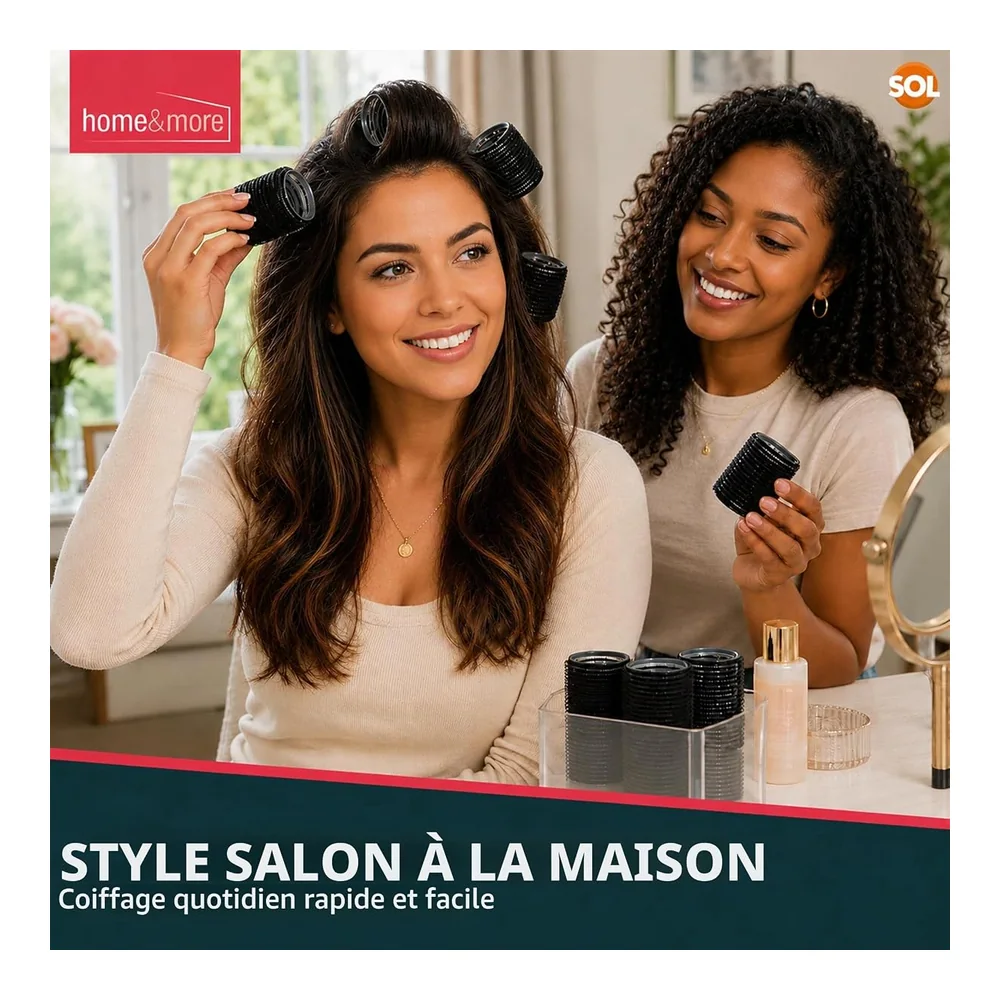 4 rouleaux velcro noirs pour volume, vue 4 Sol