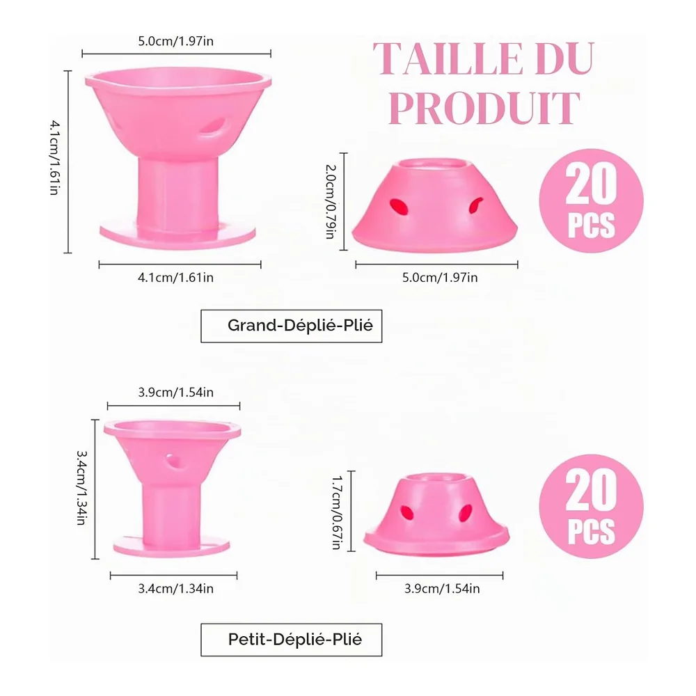 40 pièces bigoudis magiques sans chaleur en silicone, vue 2 Lomdung