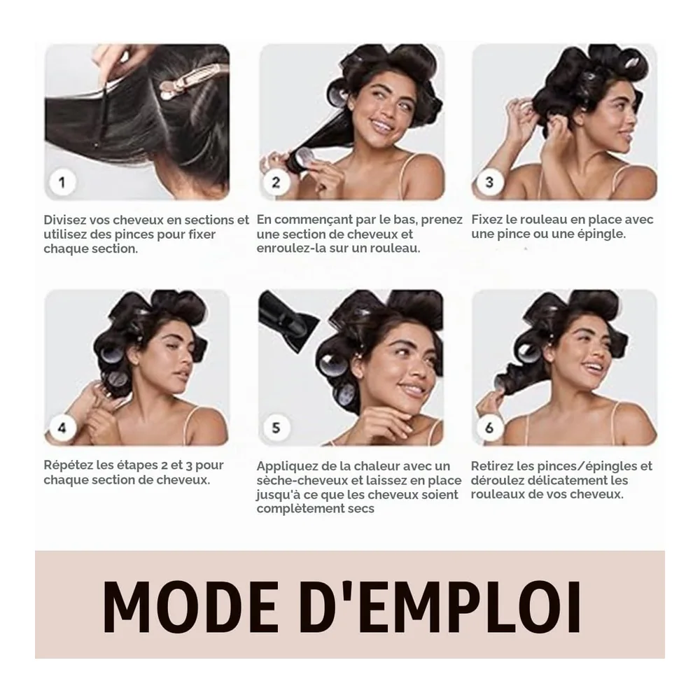 8 bigoudis magiques 60 mm pour boucler les cheveux, vue 4 Xuzopim