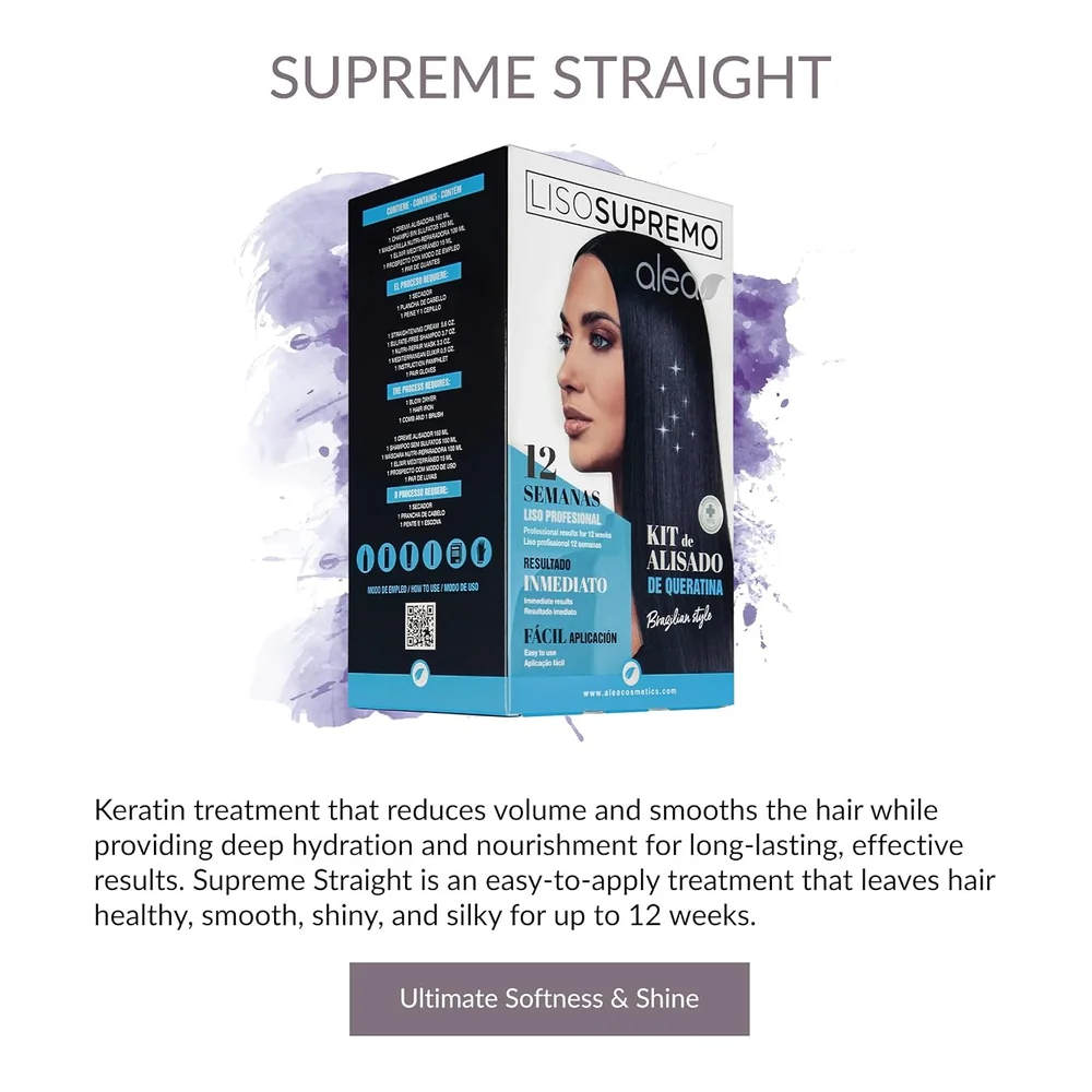 Alea Supreme kit lissage crème 160 ml + shampooing 100 ml + masque 100 ml + élixir 15 ml, vue 2 Alea
