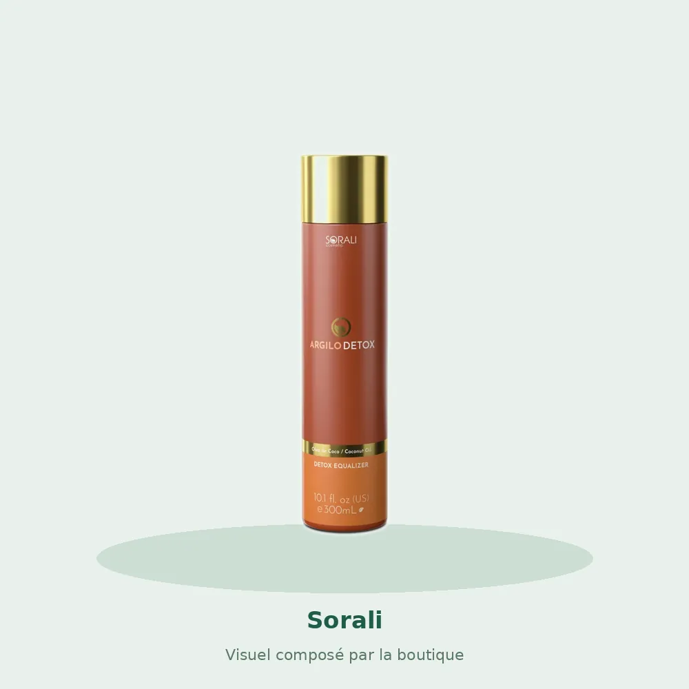Après-shampooing Equalizer Argilo Detox Sorali, visuel composé par la boutique