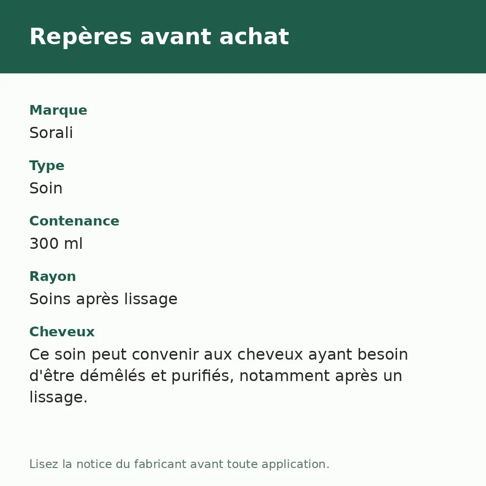 Après-shampooing Equalizer Argilo Detox Sorali, repères avant achat (visuel composé)