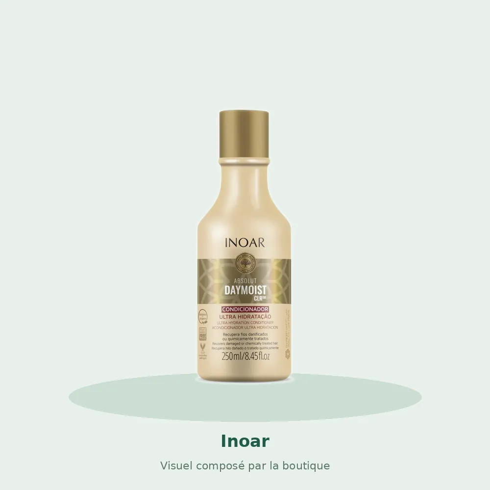 Après-shampooing Inoar Daymoist, visuel composé par la boutique