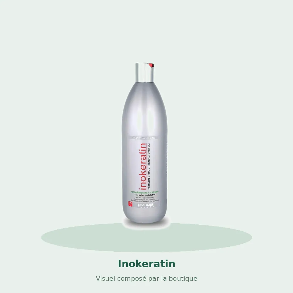 Après-shampooing soin kératine sans sulfate 1 L, visuel composé par la boutique