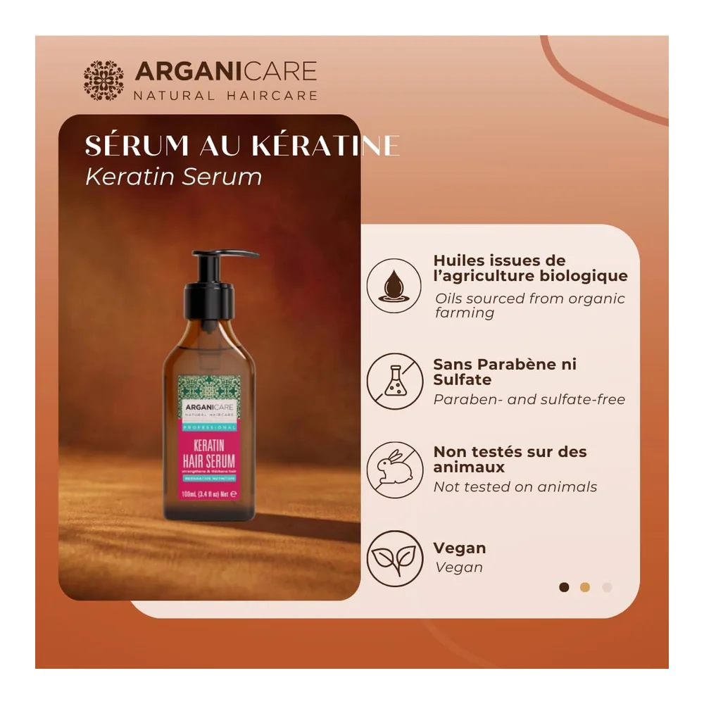Arganicare sérum réparation kératine, vue 2 Arganicare