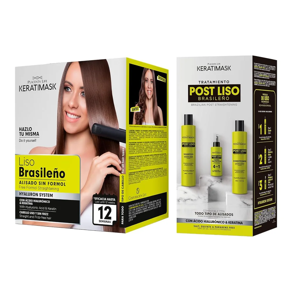 Be Natural Placenta Life Keratimask kit de lissage brésilien, packshot Be Natural