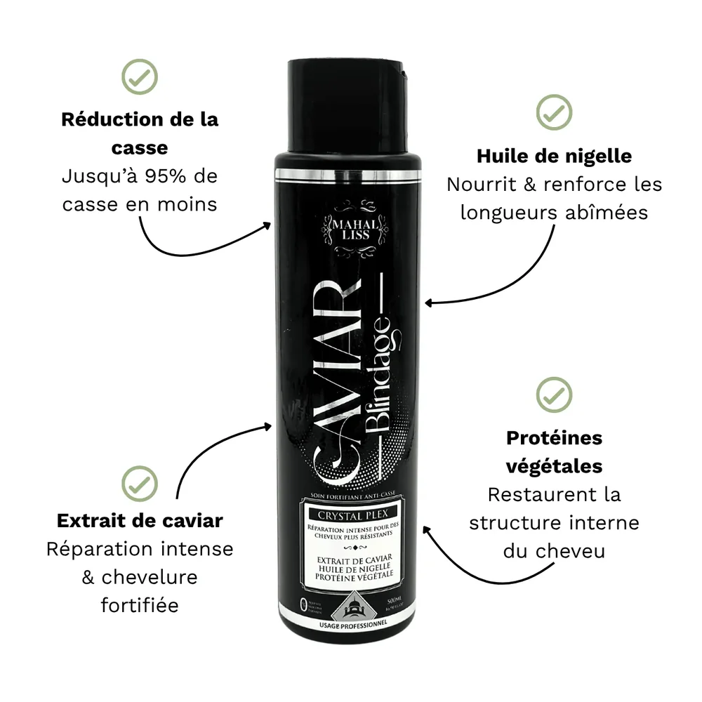 Blindage capillaire Mahal Liss caviar et nigelle 500 ml, vue 2 Mahal Liss
