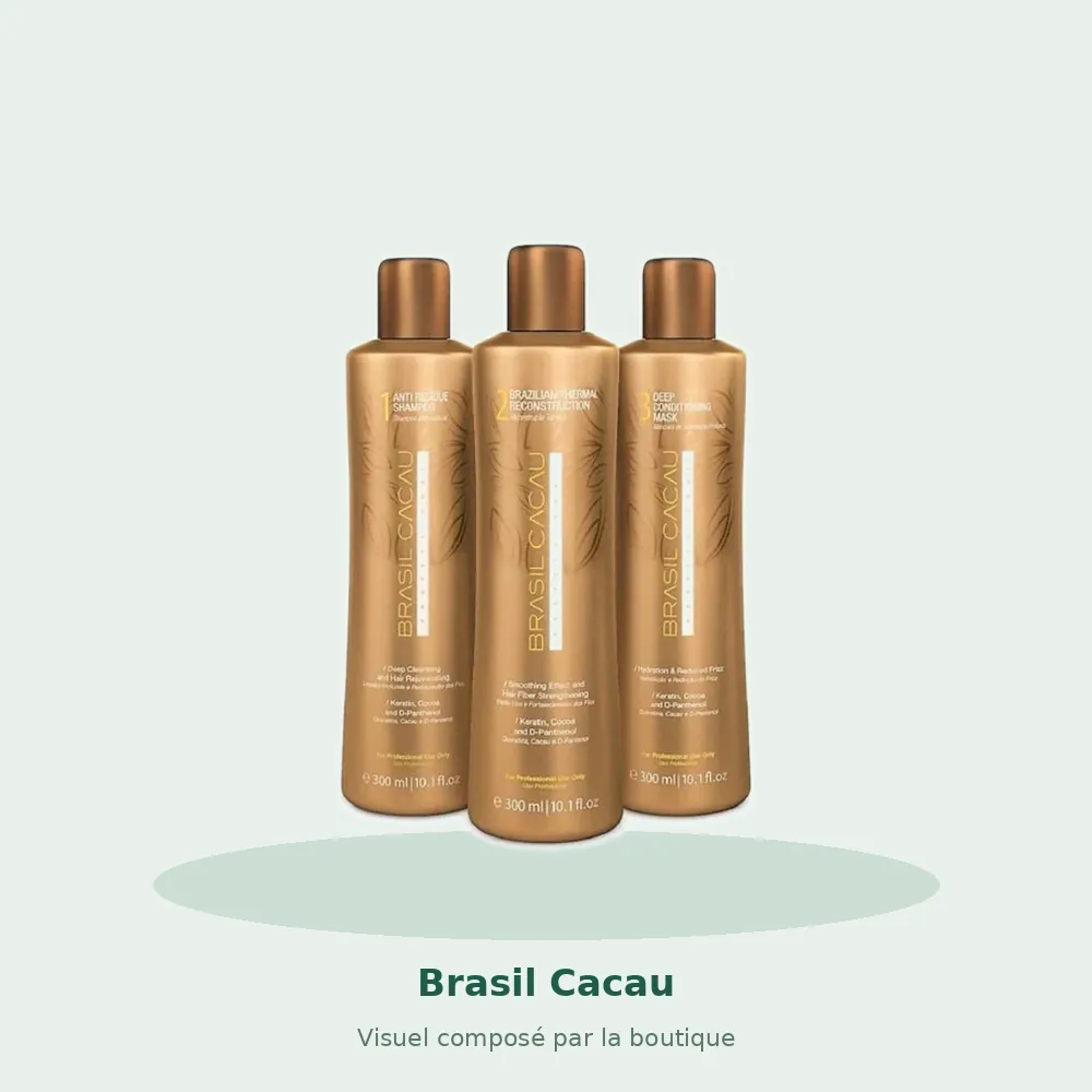 Brasil Cacau Brazilian Thermal Reconstruction kit lissage brésilien, visuel composé par la boutique