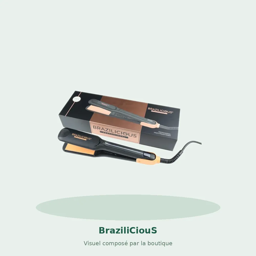 BraziliCiouS Fer à lisser 250°, visuel composé par la boutique