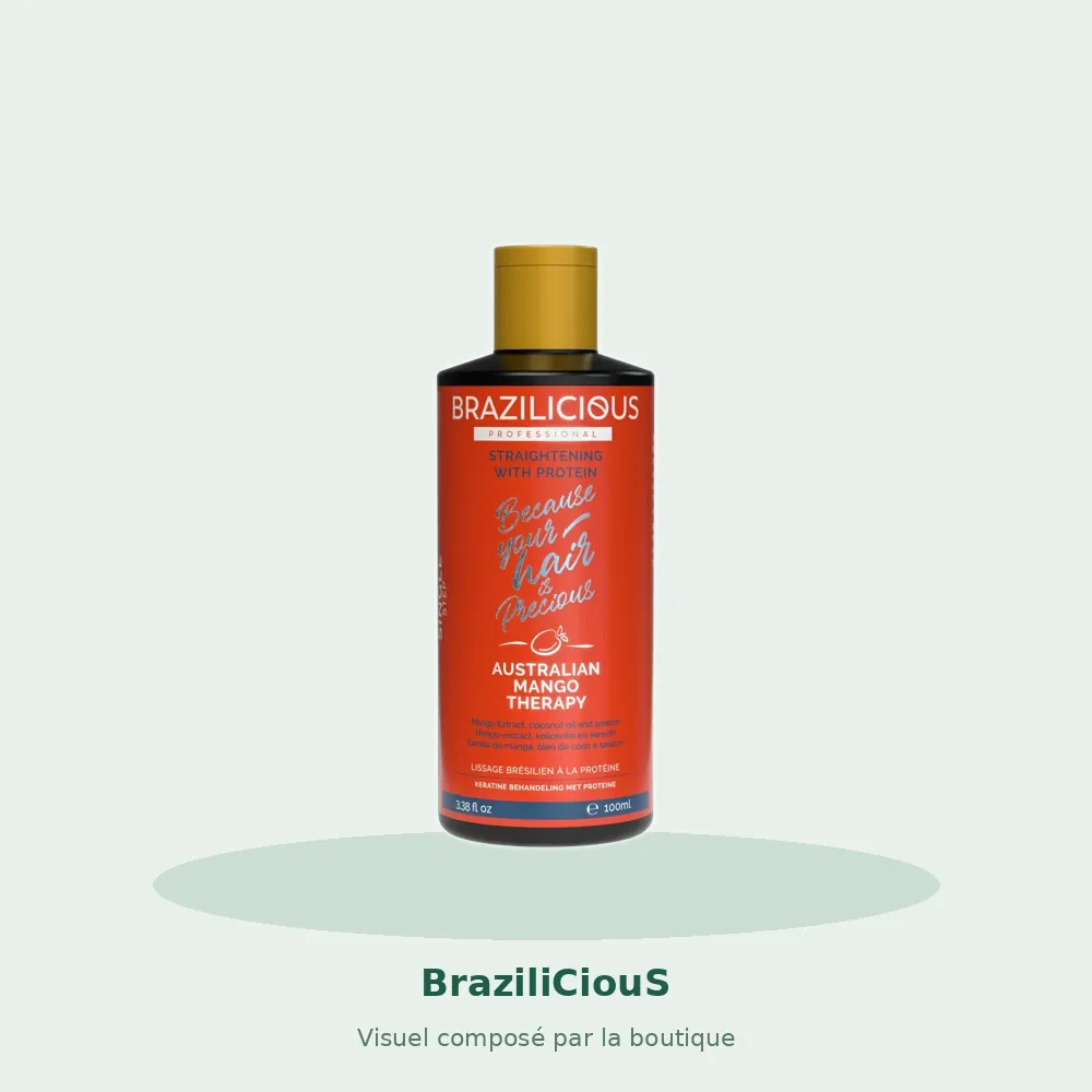 BraziliCiouS Lissage protéiné Mango Therapy, visuel composé par la boutique