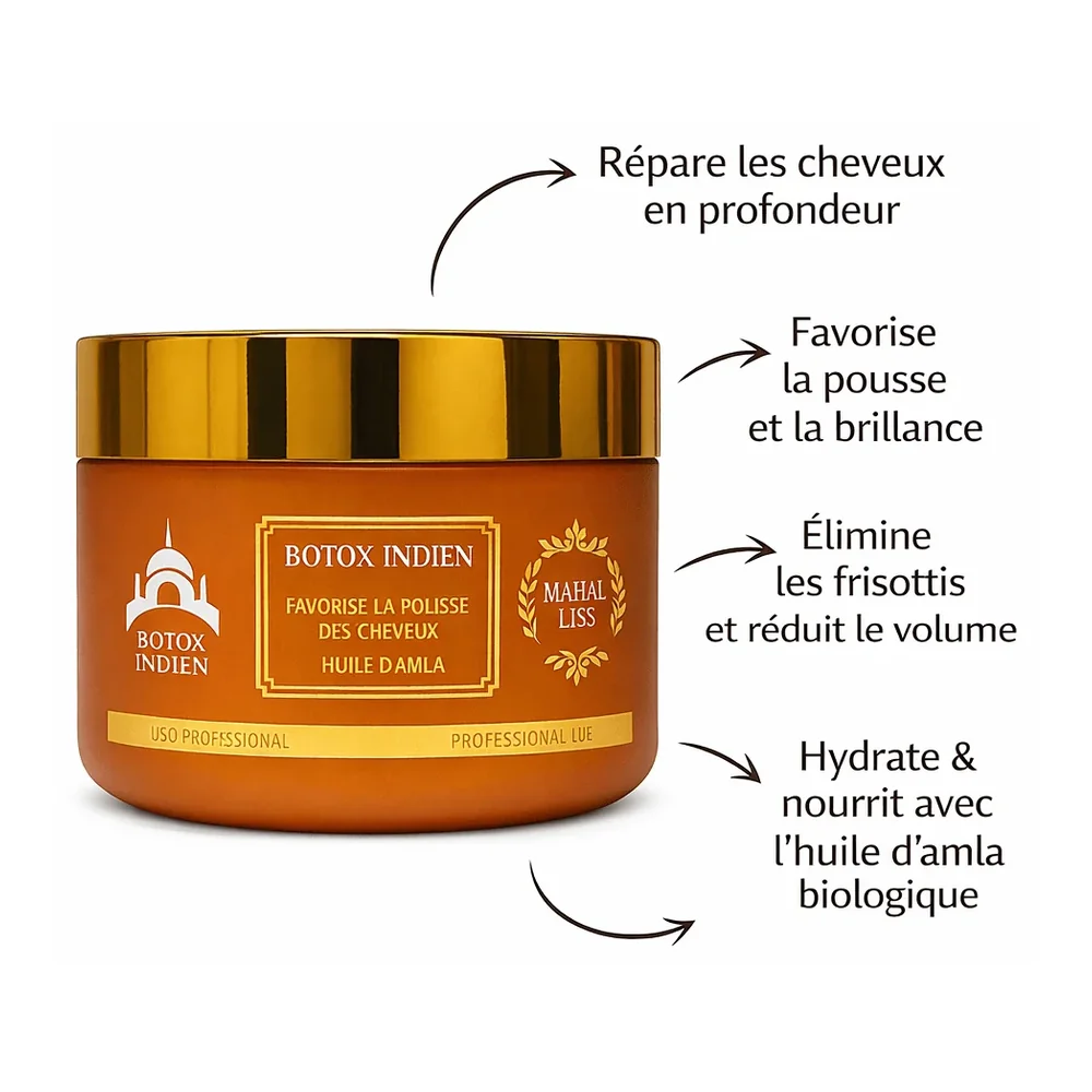 Btx indien Mahal Liss huile d'amla et ricin 300 g, vue 3 Mahal Liss