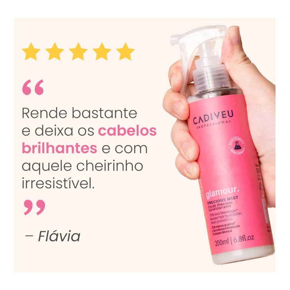 Cadiveu Essentials Glamour leave-in Fluído 200 ml, vue 3 Cadiveu