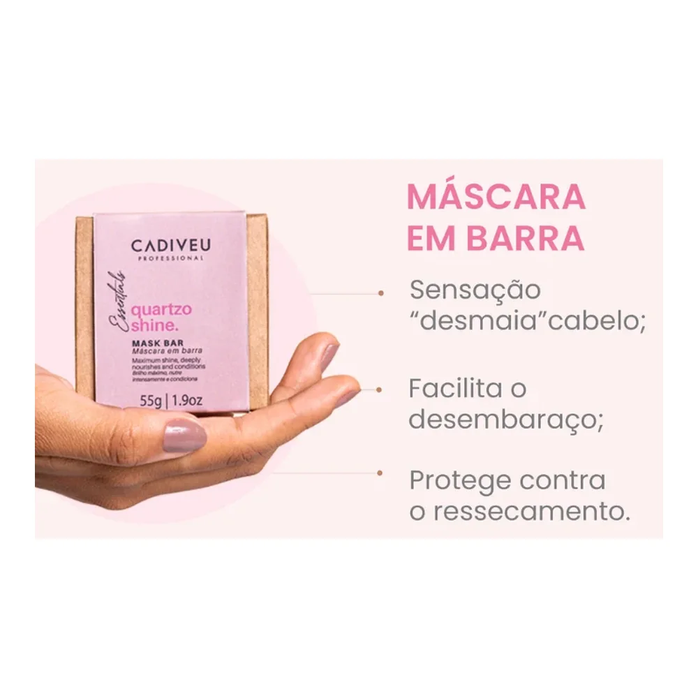 Cadiveu Essentials Quartzo Shine masque conditionneur en barre, vue 2 Cadiveu