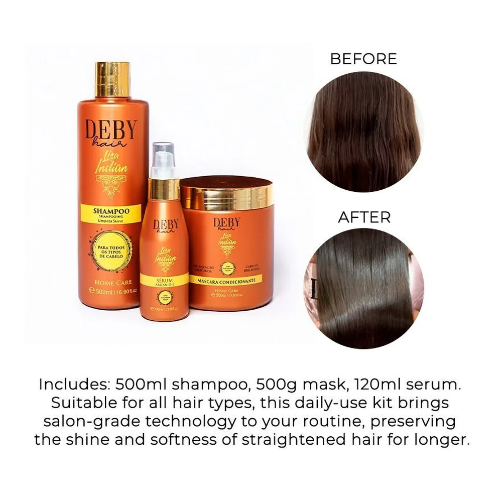Deby Hair kit home care Indian 500 ml, vue 3 Deby Hair