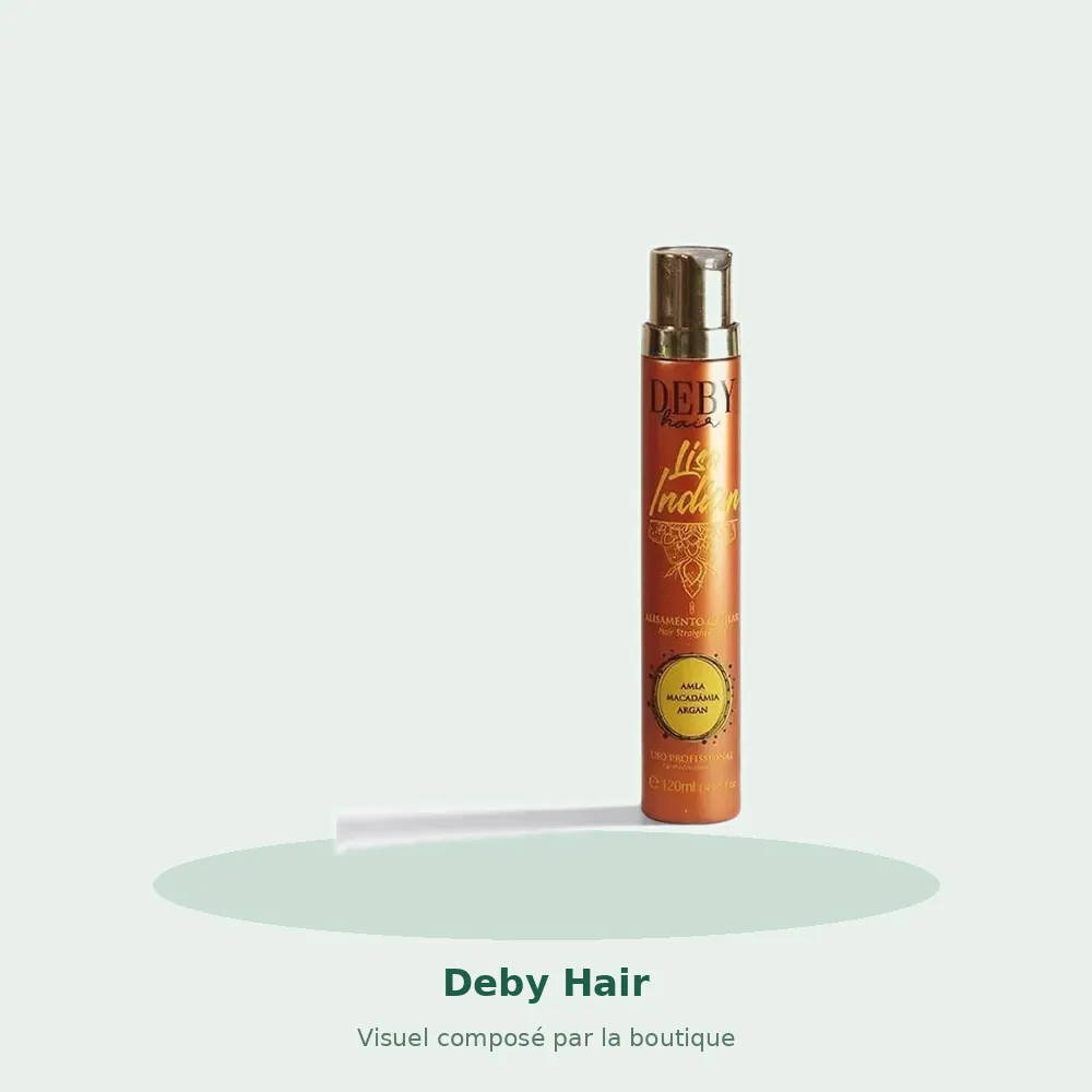 Deby Hair lissage indien 120 ml, visuel composé par la boutique