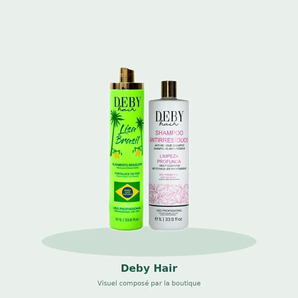 Deby Hair shampooing clarifiant 1 L + lissage brésilien Lisa Brasil 1 L, visuel composé par la boutique