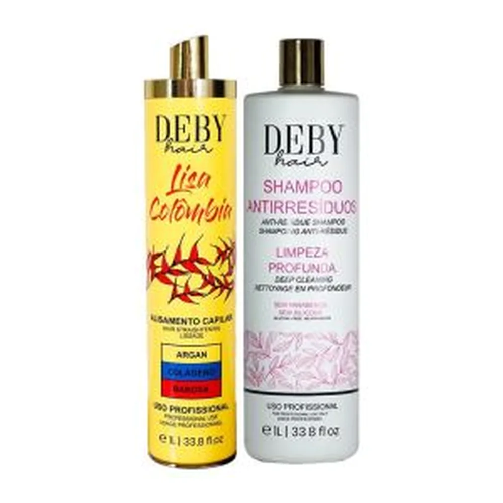Deby Hair shampooing clarifiant 1 L + lissage Lisa Colombia 1 L, packshot Deby Hair