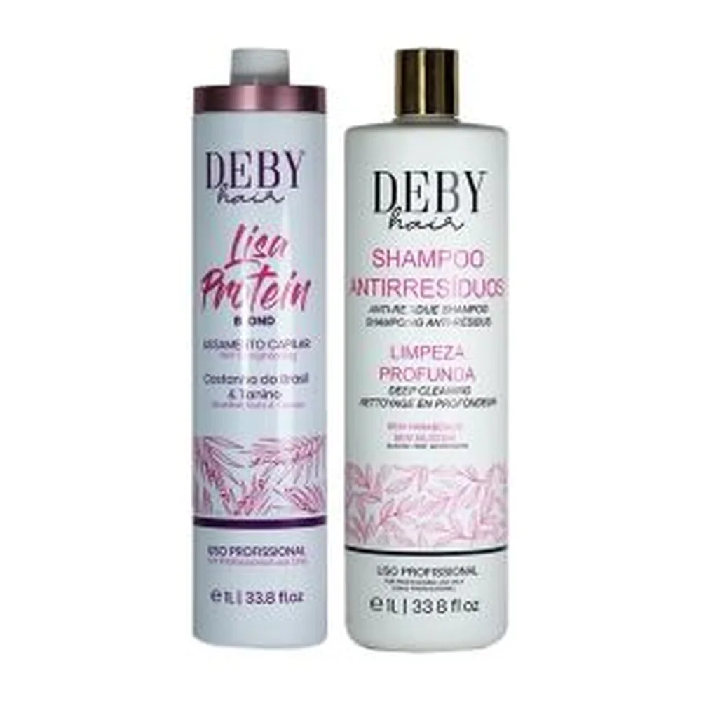 Deby Hair shampooing clarifiant 1 L + lissage Lisa Protein Blond 1 L, packshot Deby Hair