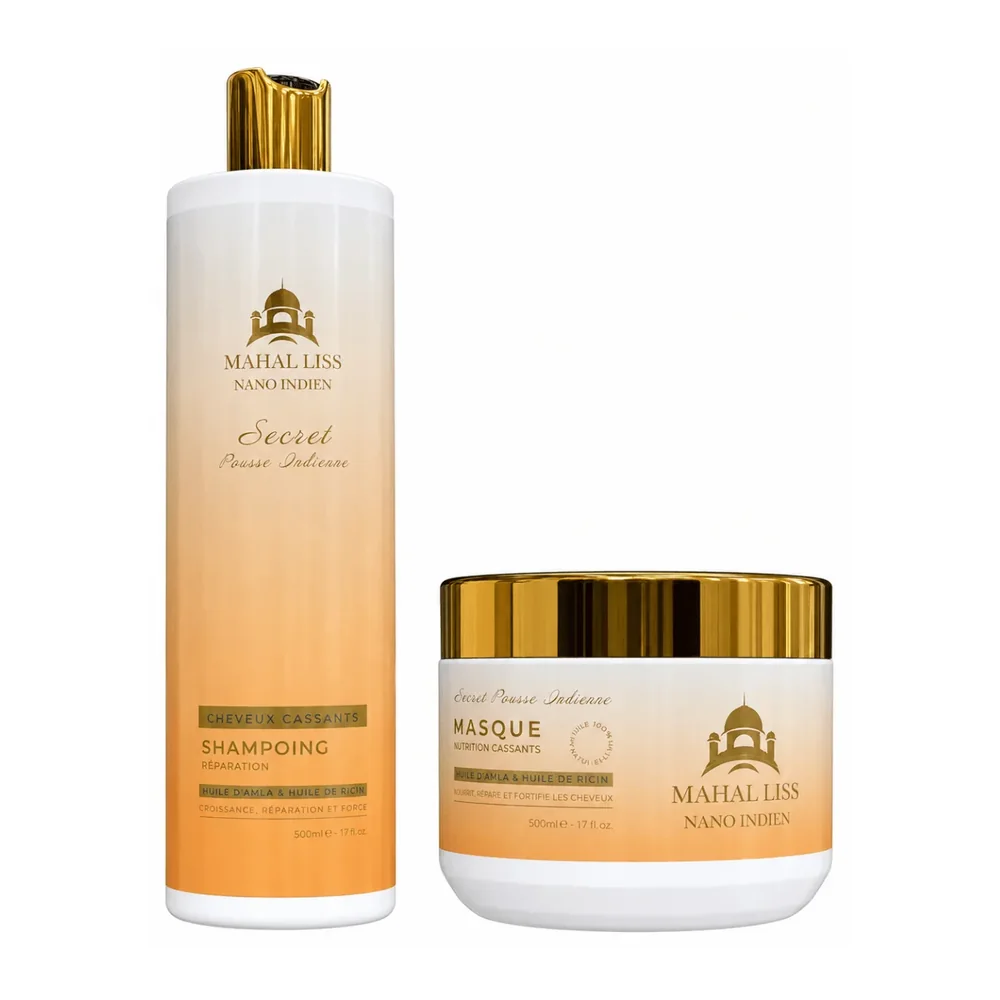 Duo shampooing et masque Mahal Liss huile d'amla et ricin, packshot Mahal Liss