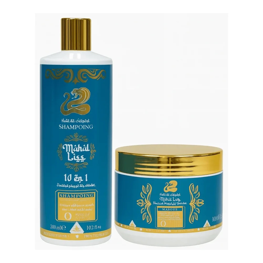 Duo shampooing et masque Mahal Liss huile de serpent 10 en 1, vue 2 Mahal Liss