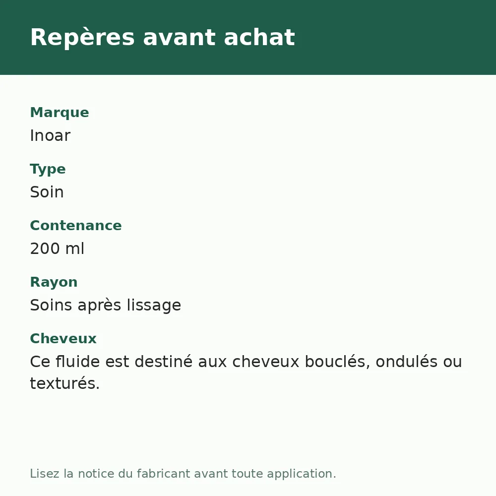 Fluide activateur de boucles Inoar Meu Cacho Meu Crush, repères avant achat (visuel composé)