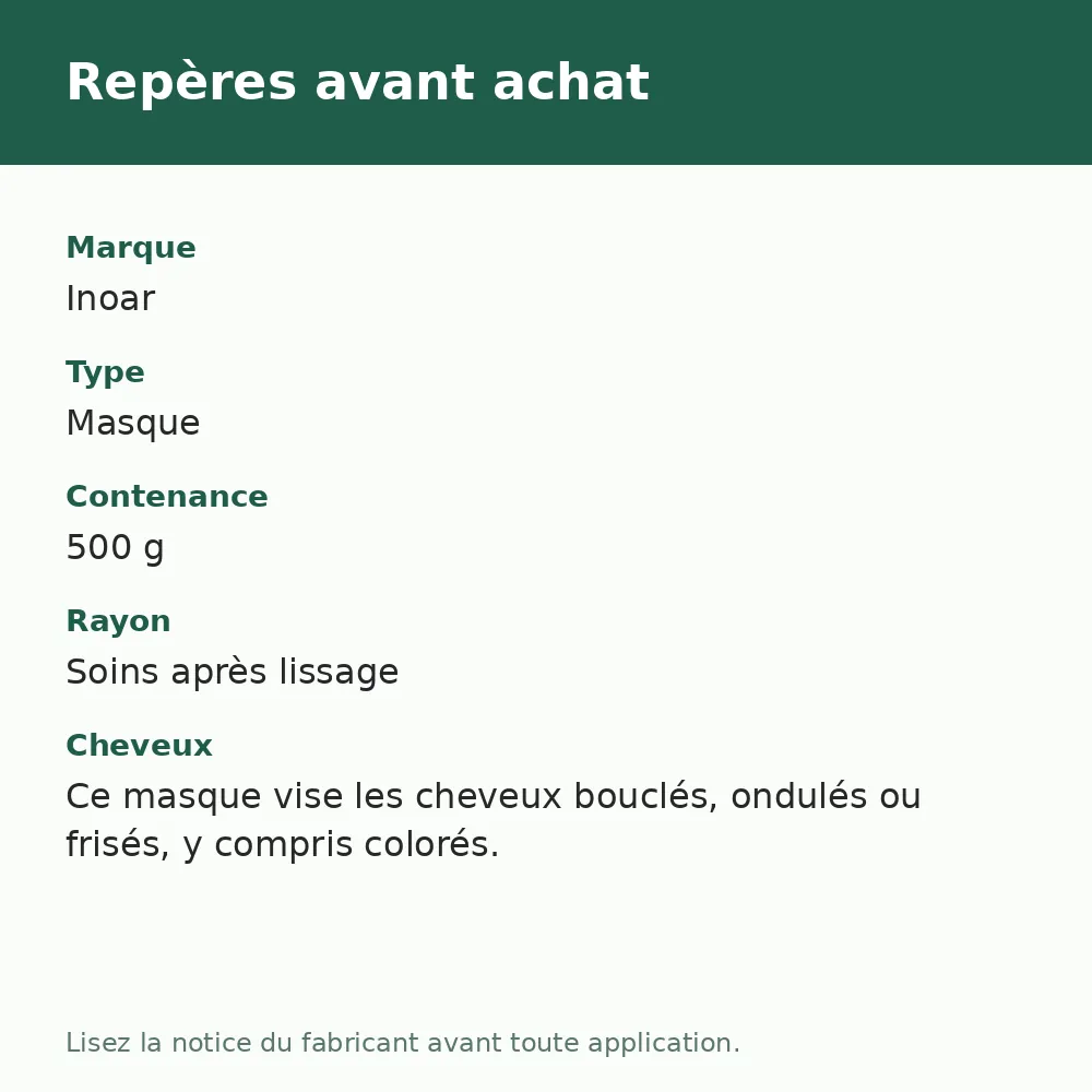 Gelatina Inoar Meu Cacho Meu Crush, repères avant achat (visuel composé)