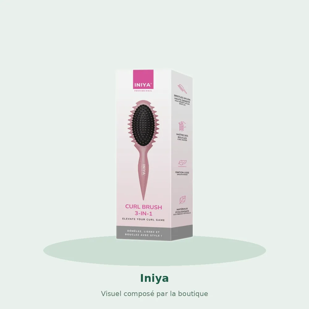 Iniya brosse 3 en 1 Curl Brush, visuel composé par la boutique