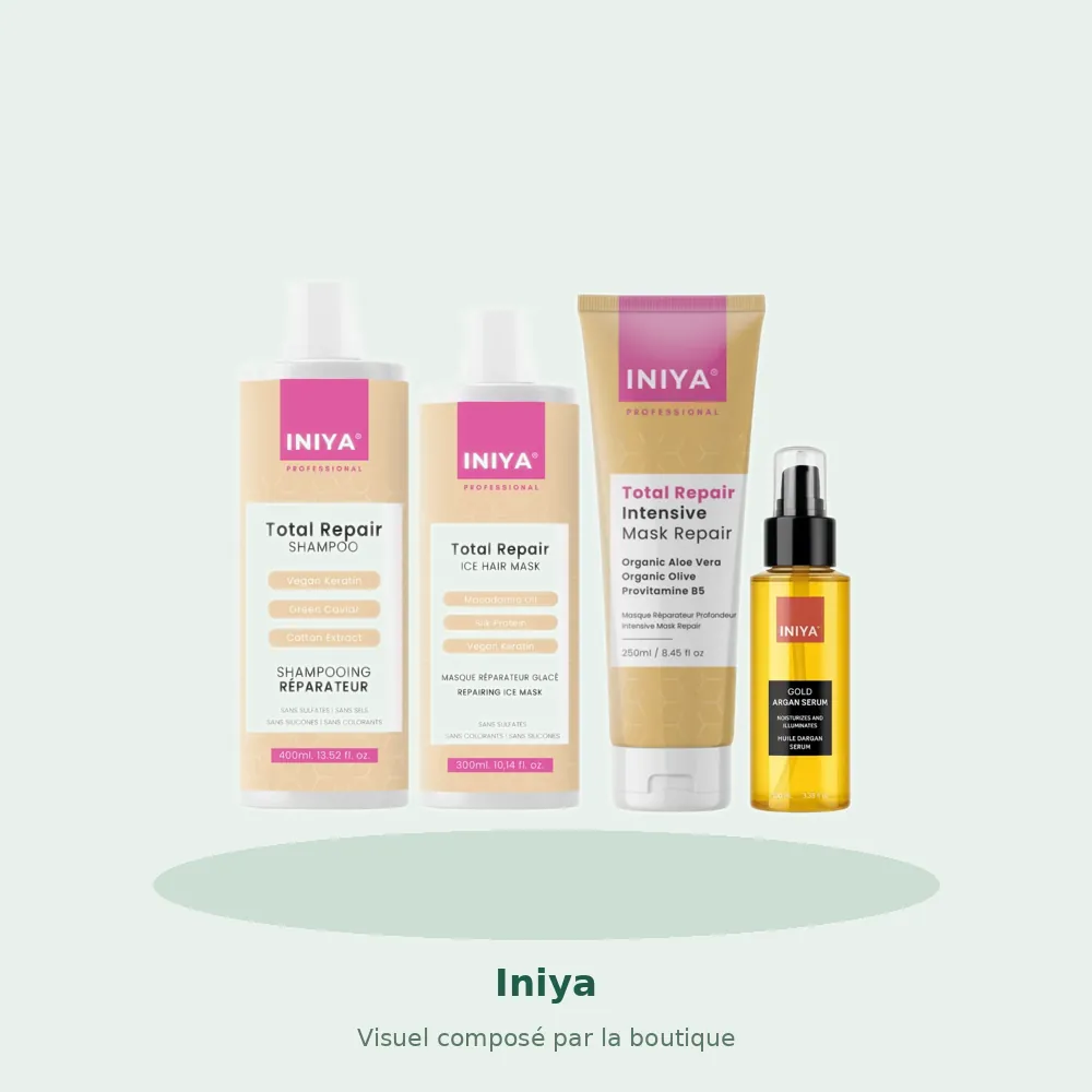 Iniya routine réparatrice ultime, visuel composé par la boutique