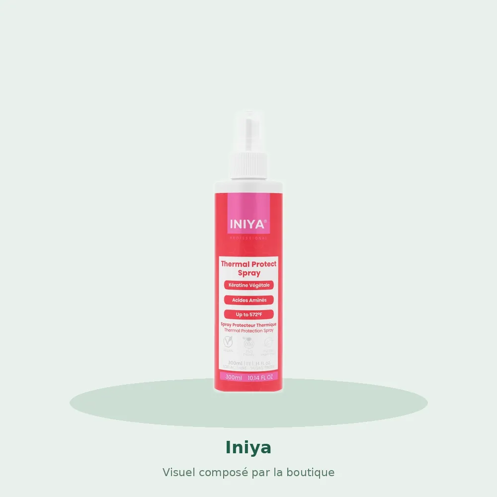 Iniya spray protecteur thermique Thermal Protect, visuel composé par la boutique