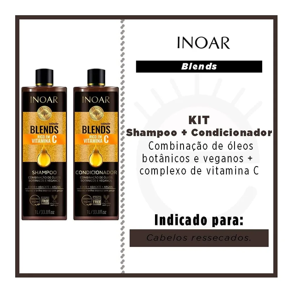 Inoar Blends Vitamine C shampooing et après-shampooing 1 L, vue 2 Inoar