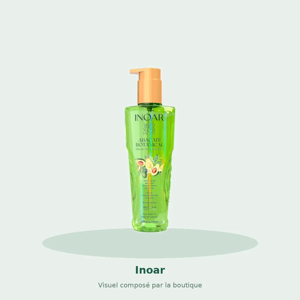 Inoar Botanical Abacate huile de nutrition 110 ml, visuel composé par la boutique