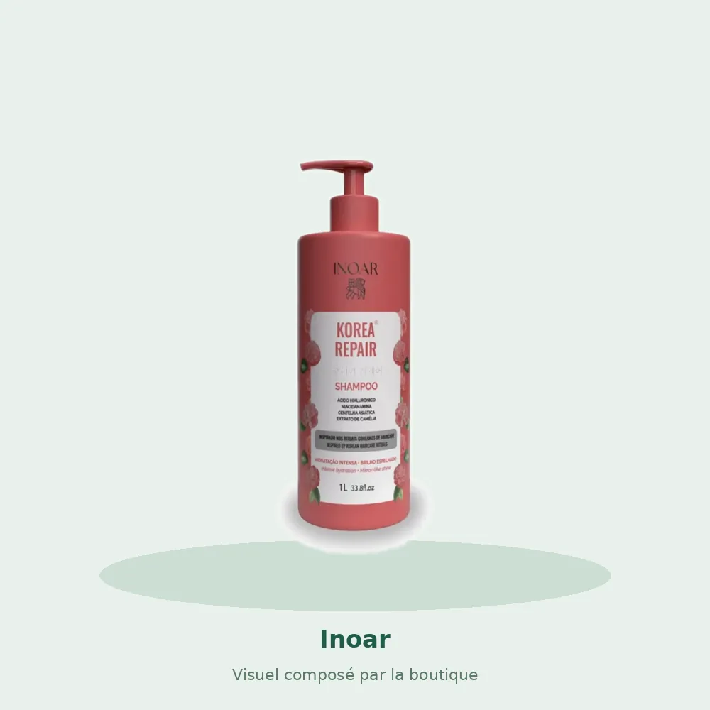 Inoar Korea Repair shampooing 1 L, visuel composé par la boutique