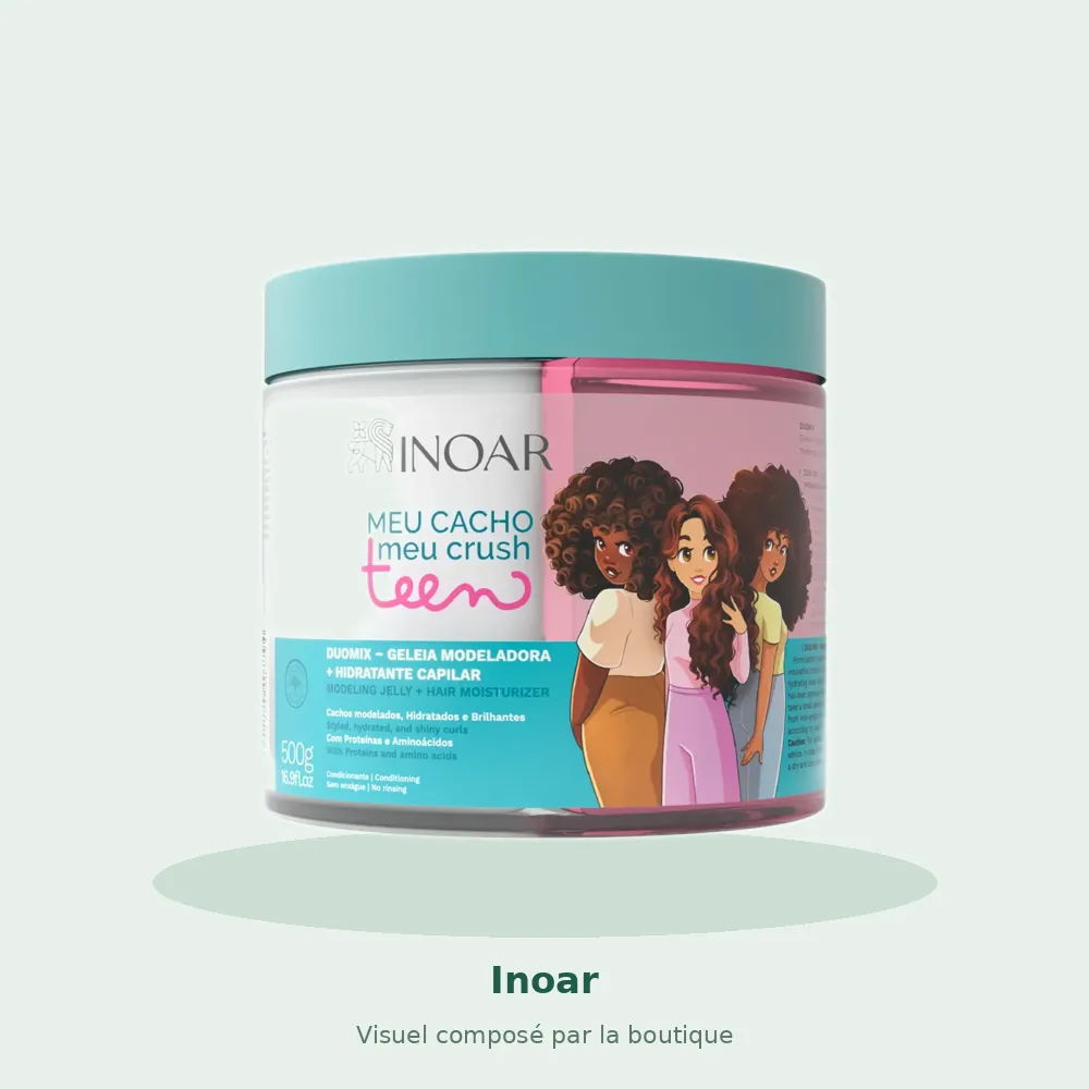 Inoar Meu Cacho Meu Crush Teen Duomix gelée modelante 500 g, visuel composé par la boutique