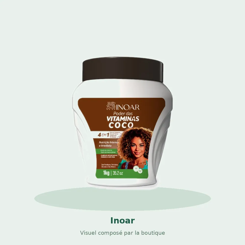 Inoar Poder das Vitaminas Coco crème 4x1 1 kg, visuel composé par la boutique