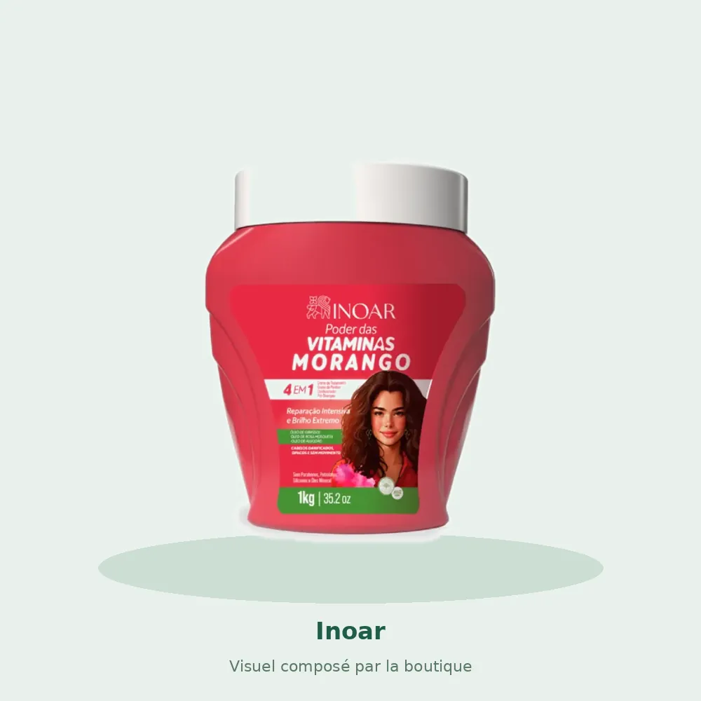 Inoar Poder das Vitaminas Morango crème 4x1 1 kg, visuel composé par la boutique