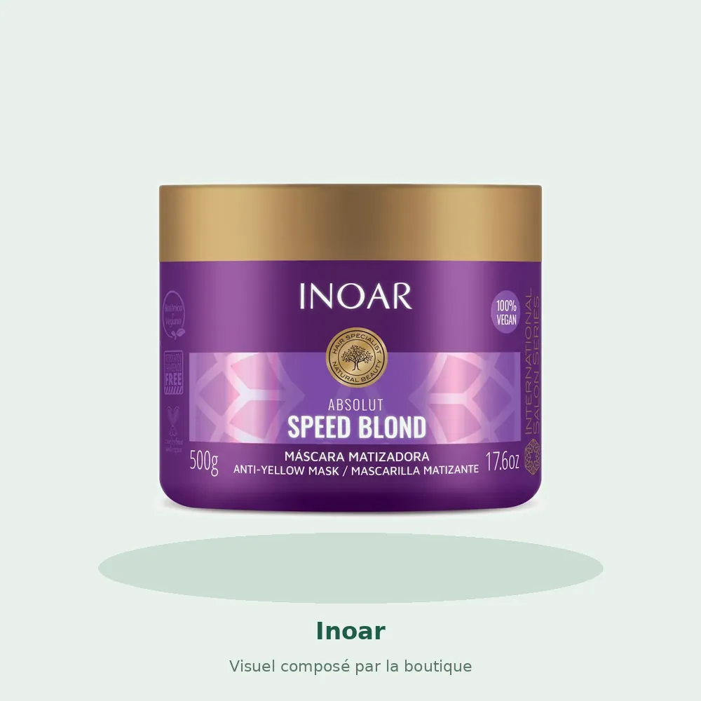 Inoar Speed Blond masque 500 g, visuel composé par la boutique