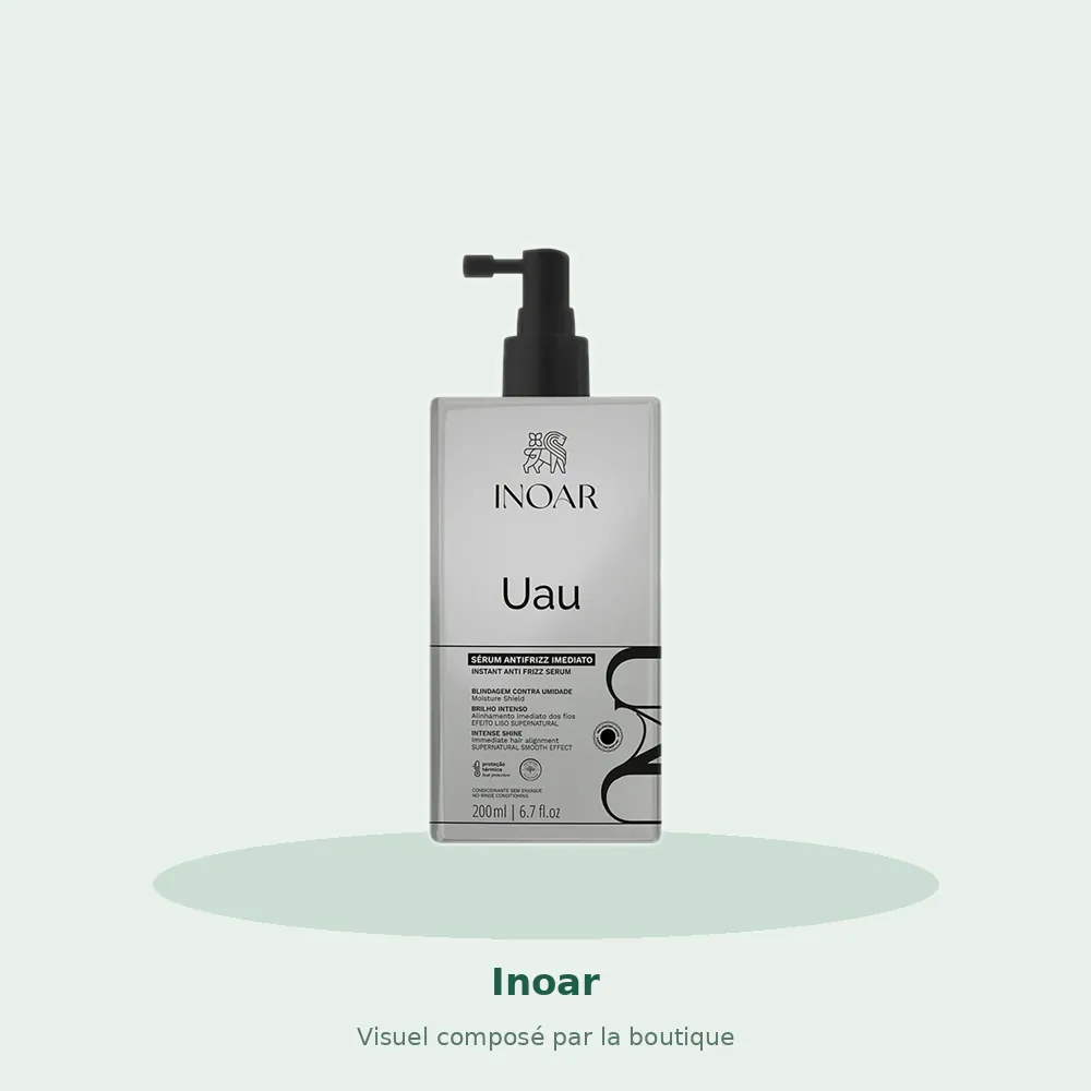 Inoar Uau sérum antifrizz 200 ml, visuel composé par la boutique