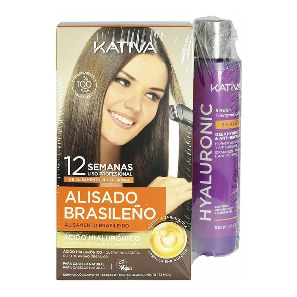Kativa Alisado Brasileño Hyalurónico kit 7 pièces, packshot Kativa