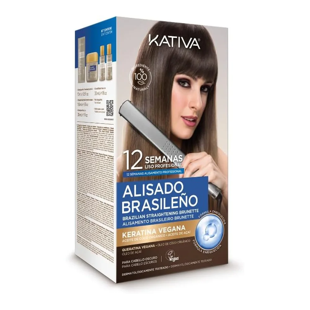 Kativa kit alisado brasileño cheveux foncés vegan, vue 2 Kativa
