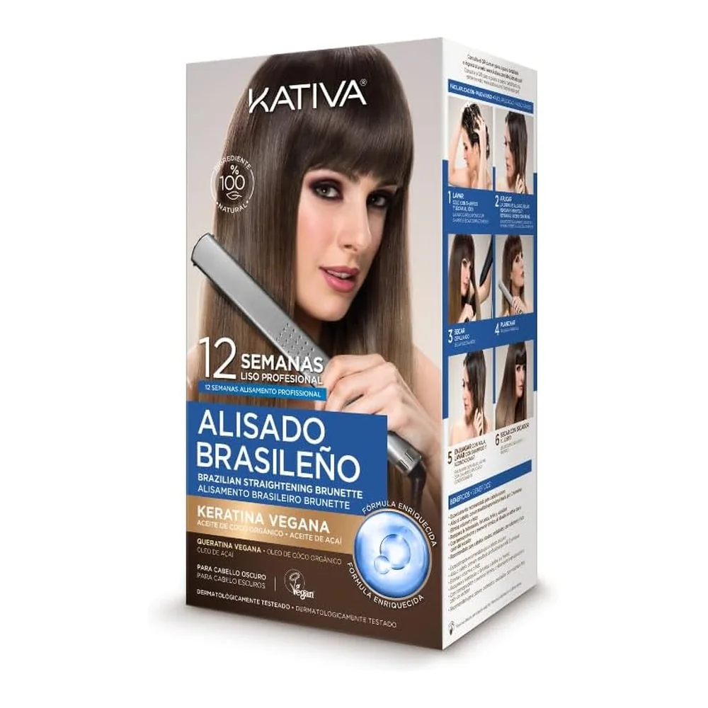 Kativa kit alisado brasileño cheveux foncés vegan, vue 4 Kativa