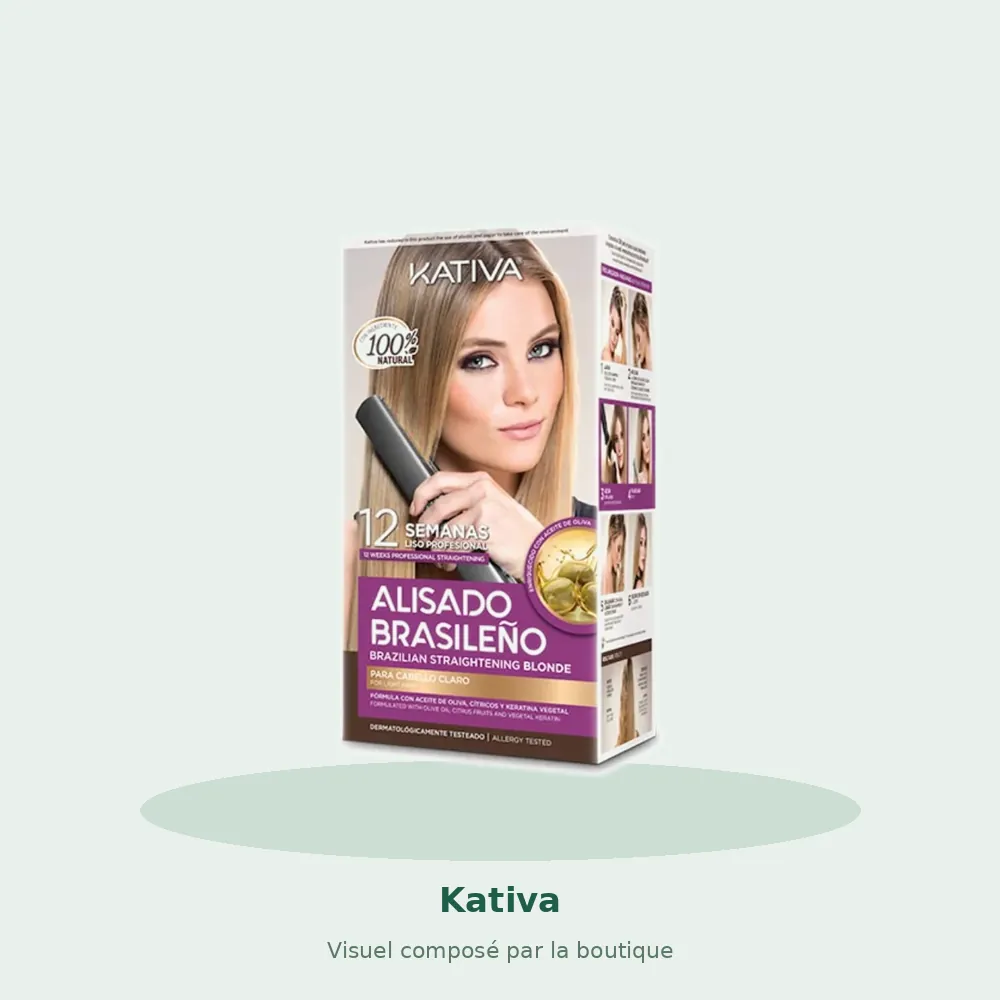 Kativa lissage brésilien spécial blonde kit complet, visuel composé par la boutique
