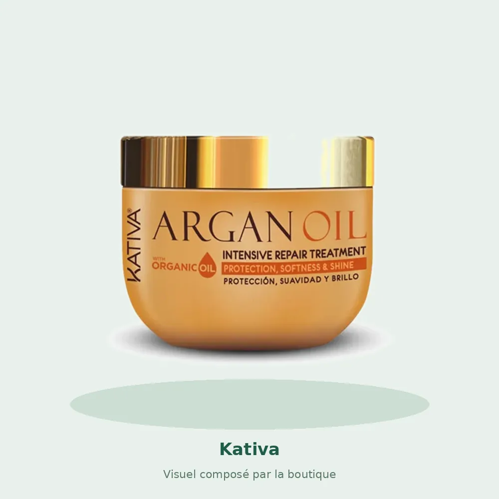 Kativa masque huile d'argan traitement intensif, visuel composé par la boutique
