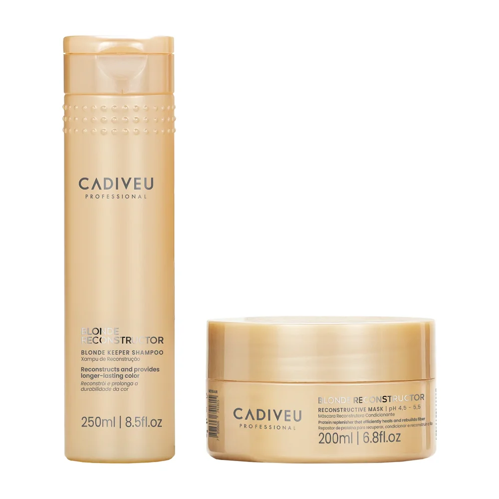Kit Cadiveu Blonde Reconstructor shampooing et masque acidifiant, packshot Cadiveu