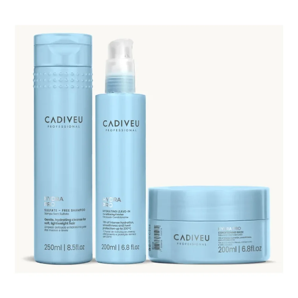 Kit Cadiveu Hydra Pro shampooing, masque et sans rinçage, packshot Cadiveu