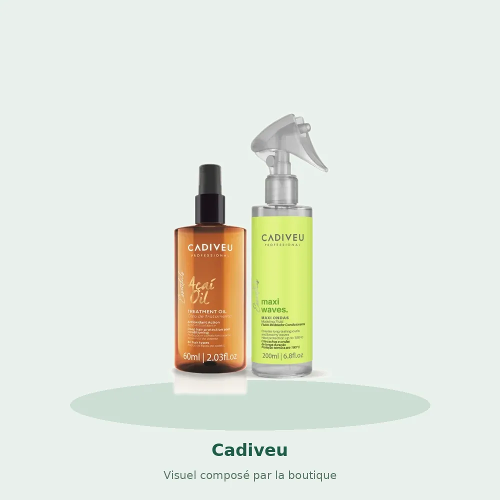 Kit Cadiveu Maxi Ondas 215 ml et Açaí Oil 60 ml, visuel composé par la boutique