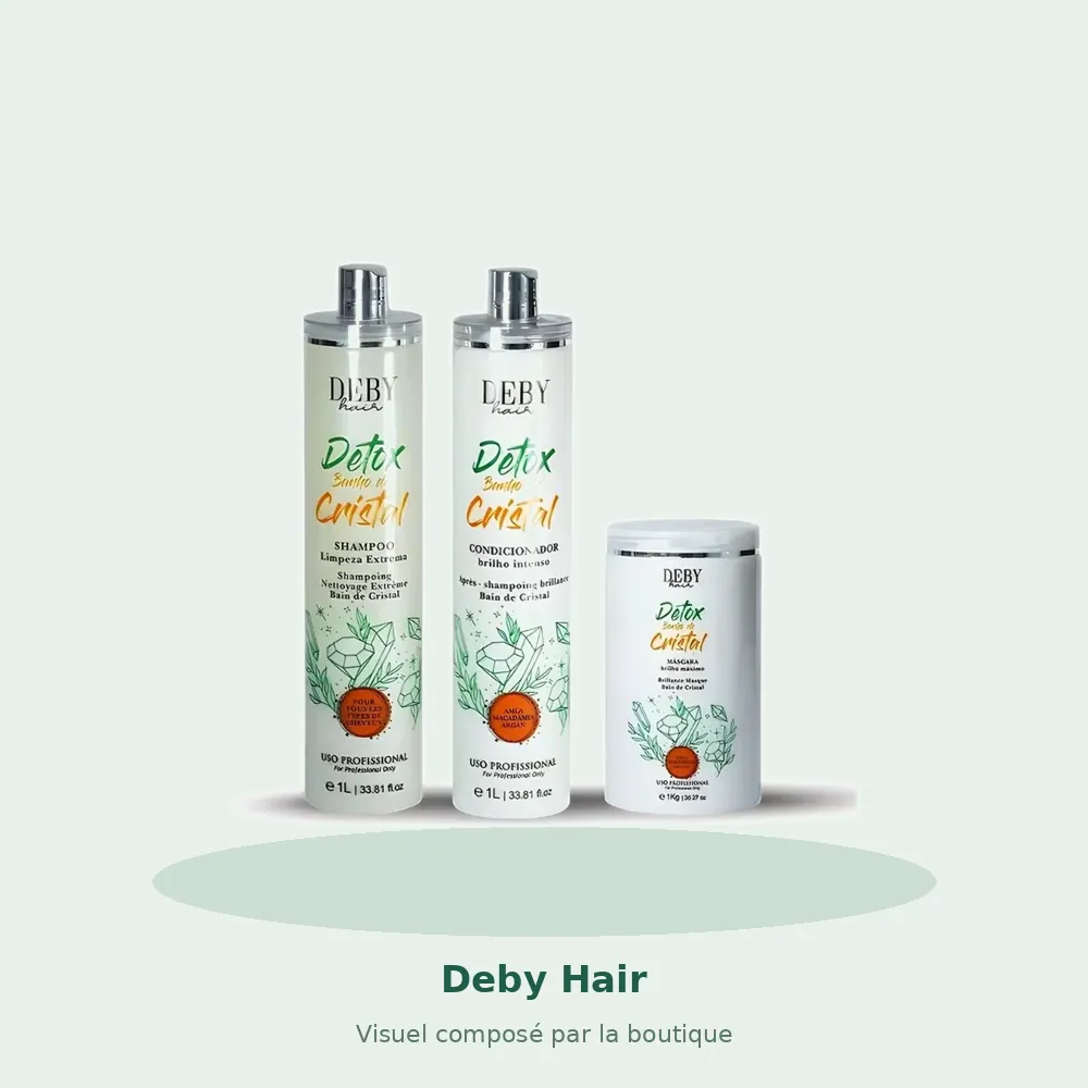 Kit Detox Cristal Deby Hair 3 x 1 L, visuel composé par la boutique