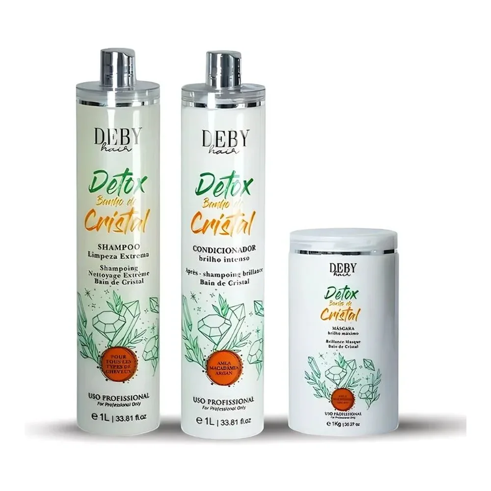 Kit Detox Cristal Deby Hair 3 x 1 L, packshot Deby Hair