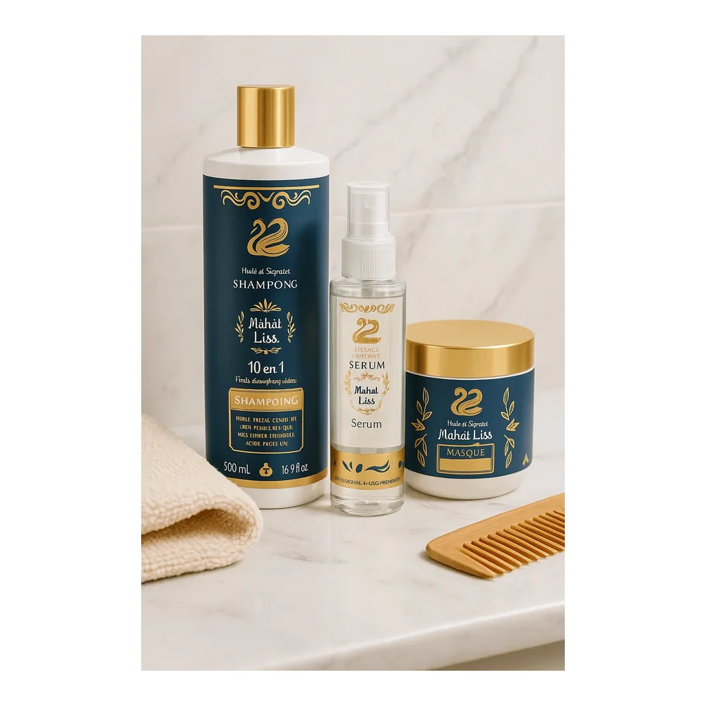Kit entretien lissage indien shampoing, masque et sérum huile de serpent Mahal Liss, vue 3 Mahal Liss